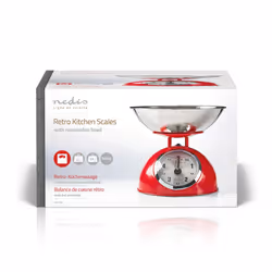 Nedis KASC110RD escabeaux de cuisine Rouge, Acier inoxydable Comptoir Balances de cuisine mécaniques