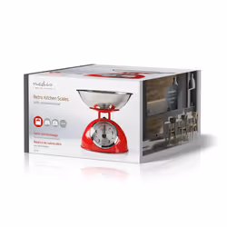 Nedis KASC110RD escabeaux de cuisine Rouge, Acier inoxydable Comptoir Balances de cuisine mécaniques - Vue supplémentaire 4