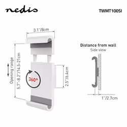 Nedis TWMT100SI support Blanc, Gris - Vue supplémentaire 6