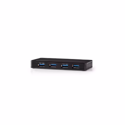 Nedis UHUBU3420BK, USB 3.2 Gen 1 (3.1 Gen 1) Micro-B, USB 3.2 Gen 1 (3.1 Gen 1) Type-A, Noir, Plastique, Secteur, Type C