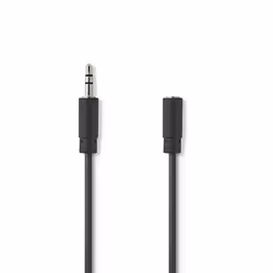 Nedis CAGB22050BK50, 3,5mm, Mâle, 3,5mm, Femelle, 5 m, Noir