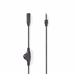 Nedis CAGB22090BK10, 3,5mm, Mâle, 3,5mm, Femelle, 1 m, Anthracite