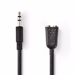 Nedis CAGB22100BK02, 3,5mm, Mâle, 2 x 3.5mm, Femelle, 0,2 m, Anthracite
