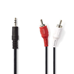 Nedis CAGB22200BK15 câble audio 1,5 m 3,5mm 2 x RCA Noir