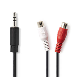 Nedis CAGB22250BK02 câble audio 0,2 m 3,5mm 2 x RCA Noir