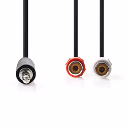 Nedis CAGB22250BK02 câble audio 0,2 m 3,5mm 2 x RCA Noir