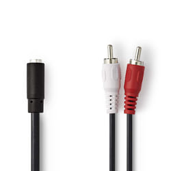 Nedis CAGB22255BK02 câble audio 0,2 m 2 x RCA 3,5mm Noir