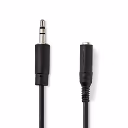 Nedis CAGB22550BK02, 3,5mm, 6,35 mm, Acier plaqué de cuivre (ccs), 0,2 m, Noir