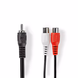Nedis CAGB24010BK02, RCA, 2 x RCA, Acier plaqué de cuivre (ccs), Noir