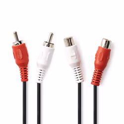 Nedis CAGB24205BK20, 2 x RCA, Femelle, 2 x RCA, Mâle, 2 m, Noir