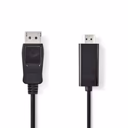Nedis CCGB37100BK20, 2 m, DisplayPort, HDMI Type A (Standard), Mâle, Mâle, Droit