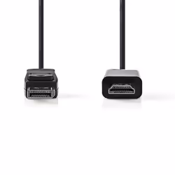 Nedis CCGB37100BK20 câble vidéo et adaptateur 2 m DisplayPort HDMI Type A (Standard) Noir
