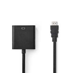 Nedis CCGB34900BK02 câble vidéo et adaptateur 0,2 m HDMI Type A (Standard) VGA (D-Sub) + 3,5 mm Noir