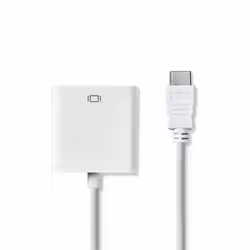 Nedis CCGB34900WT02, 0,2 m, VGA (D-Sub), HDMI Type A (Standard), Nickel, 1920 x 1080 pixels, Blanc