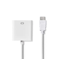 Nedis CCGB34900WT02 câble vidéo et adaptateur 0,2 m VGA (D-Sub) HDMI Type A (Standard) Blanc