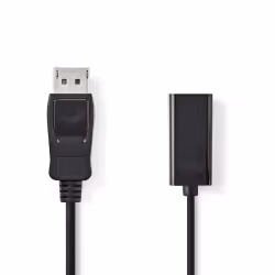 Nedis CCGB37150BK02, 0,2 m, DisplayPort, HDMI Type A (Standard), Mâle, Femelle, Droit