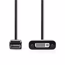 Nedis CCGB37250BK02 câble vidéo et adaptateur 0,2 m DisplayPort DVI-D Noir