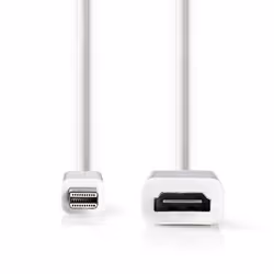 Nedis CCGB37650WT02 câble vidéo et adaptateur 0,2 m Mini DisplayPort HDMI Type A (Standard) Blanc