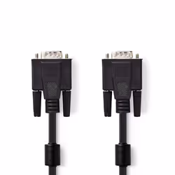 Nedis CCGB59000BK20, 2 m, VGA (D-Sub), VGA (D-Sub), Mâle, Mâle, Noir