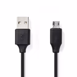 Nedis CCGB60510BK10, 1 m, USB A, Micro-USB B, USB 2.0, 480 Mbit/s, Noir