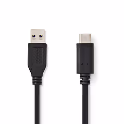 Nedis CCGB61650BK10, 1 m, USB C, USB A, USB 3.2 Gen 2 (3.1 Gen 2), 10000 Mbit/s, Noir