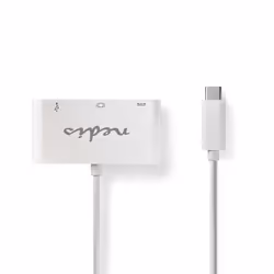 Nedis CCGB64760WT02, 0,2 m, USB Type-C, USB Type-C + USB Type-A + VGA (D-Sub), Femelle, Femelle, Droit