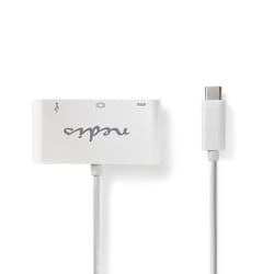 Nedis CCGB64760WT02 câble vidéo et adaptateur 0,2 m USB Type-C USB Type-C + USB Type-A + VGA (D-Sub) Blanc