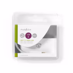 Nedis CCGB64760WT02 câble vidéo et adaptateur 0,2 m USB Type-C USB Type-C + USB Type-A + VGA (D-Sub) Blanc