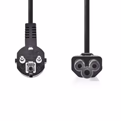 Nedis CEGB10100BK20 câble électrique Noir 2 m Coupleur C5