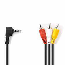Nedis CVGB22400BK10, 3,5mm, Mâle, 3 x RCA, Mâle, 1 m, Noir