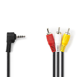 Nedis CVGB22400BK10 câble audio 1 m 3,5mm 3 x RCA Noir