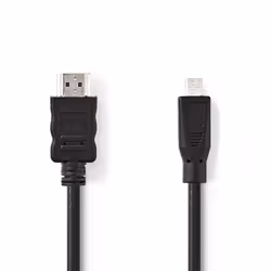 Nedis CVGB34700BK20, 2 m, HDMI Type A (Standard), HDMI Type D (Micro), Noir