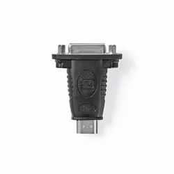 Nedis CVGB34910BK changeur de genre de câble HDMI Type A (Standard) DVI-D Noir, Acier inoxydable