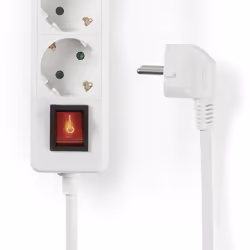 Nedis EXSO315F2WTB multiprise 1,5 m 3 sortie(s) CA Intérieure Blanc