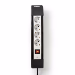 Nedis EXSO430F1PRO, 3 m, Intérieure, Type F, Type F (CEE 7/4), Polyvinyl chloride (PVC), Noir, Blanc