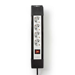 Nedis EXSO430F1PRO multiprise 3 m 4 sortie(s) CA Intérieure Noir, Blanc