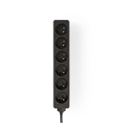 Nedis EXSO615E1BK multiprise 6 sortie(s) CA Intérieure Noir