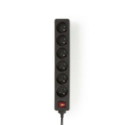 Nedis EXSO615E2BK multiprise 6 sortie(s) CA Intérieure Noir