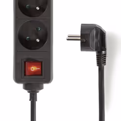 Nedis EXSO615E2BK multiprise 6 sortie(s) CA Intérieure Noir