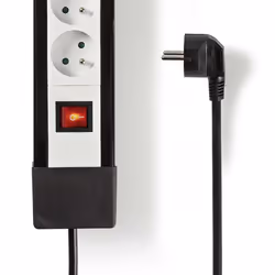 Nedis EXSO830F1PRO multiprise 3 m 8 sortie(s) CA Intérieure Noir, Blanc
