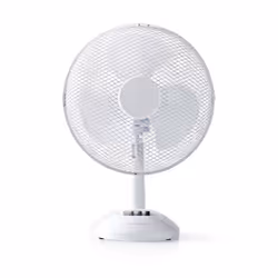 Nedis FNTB10CWT30, Ventilateur à lame domestique, Blanc, Table, 30 cm, Boutons, 1,5 m