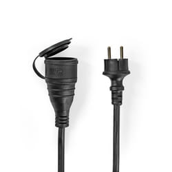 Nedis PECN120FBK multiprise 20 m 1 sortie(s) CA Extérieure Noir