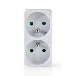 Nedis PSSPL200C2WT multiprise 2 sortie(s) CA Intérieure Blanc