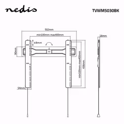 Nedis TVWM5030BK support pour téléviseur 55" Noir - Vue supplémentaire 5