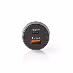 Nedis CCPD30W100BK, Auto, Allume-cigare, Noir