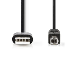 Nedis CCGT60100BK10 câble USB 1 m USB 2.0 USB A USB B Noir