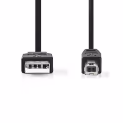 Nedis CCGT60100BK20 câble USB 2 m USB 2.0 USB A USB B Noir
