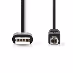 Nedis CCGT60100BK30, 3 m, USB A, USB B, USB 2.0, 480 Mbit/s, Noir