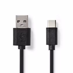 Nedis CCGP60600BK30, 3 m, USB A, USB C, USB 2.0, 480 Mbit/s, Noir