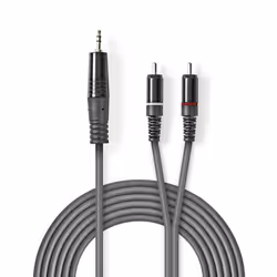 Nedis COTH22200GY15, 3,5mm, Mâle, 2 x RCA, Mâle, 1,5 m, Gris